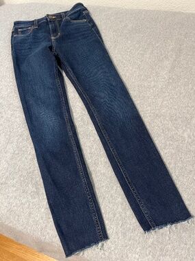 Womens Hollister High Rise Supper Skinny Jeans Size 24 Dark Wash Stretchy Preppy